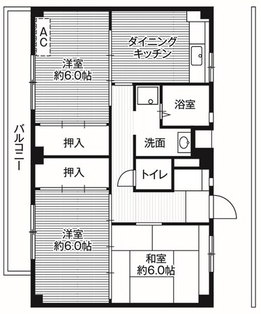 ビレッジハウス阿久和5号棟 (307号室)の物件間取画像